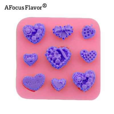 ；【‘； 1 Pc Heart - Shaped Cakes Silicone Mold Love Strawberries Turn Sugar Cake Decoration Kitchen Fondant Tools Baking Stencil