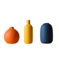 New Style Modern Ceramic Flower Container Personalized Vase for Artificial Flower (Orange Blue Yellow)