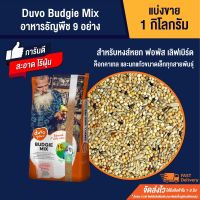 ปังปุริเย่ Duvo Budgie Mix อาหารนกธัญพืช 9 อย่าง สำหรับหงส์หยก ฟอพัส เลิฟเบิร์ด (แบ่งขาย 1kg.) สต็อกแน่น อาหาร นก อาหารนกหัวจุก อาหารนกแก้ว อาหารหงส์หยก