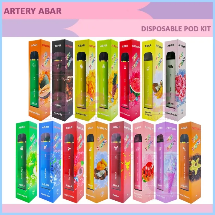 Artery Abar Disposable Pod System Up to 1500 Puff Vape Pods E Juice E ...