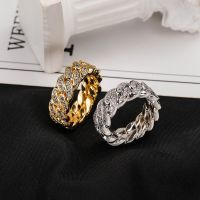 YONGYIX แหวนคู่ ง่าย อินเทรนด์ แหวนผู้หญิง แหวนหาง โลหะ Rhinestones เรขาคณิต เพทาย แหวนผู้ชาย แหวนสไตล์เกาหลี แหวนนิ้วผู้ชาย แหวนเพชร