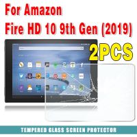 แผ่นป้องกันหน้าจอแท็บเล็ตกระจกเทมเปอร์2ชิ้นสำหรับ Fire HD 10 9th Gen (2019) ฟิล์มป้องกัน