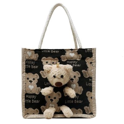 Bags 3D Bear Handbag Cute Sweet Canvas Girls Bag