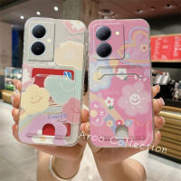 Phone Case เคส VIVOY27 VIVO Y27 Y36 Y78 4G 5G กระเป๋าเก็บบัตรรูปการ์ตูนหน้ายิ้มแย้มป้องกันเลนส์ใสนุ่ม2023