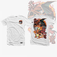 Anime Shirt - ETQTCo. - Pokemon - Charmander Evolution Line เสื้อยืดลำลองฤดูร้อน S-5XL