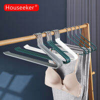 Houseeker ไม้แขวนเสื้อกางเกงไม่ลื่นปลายเปิดที่เก็บของในบ้าน Rak Penyimpanan Baju ประหยัดพื้นที่