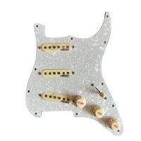 อัพเกรดชุด Pickguard กีตาร์ SSS Strat แบบมีสาย7สวิตช์พร้อมด้วย Wilkinson Alnico 5รถกะบะคอยล์เดี่ยวใส่ได้พอดีกับกีตาร์รูปแบบเอสที