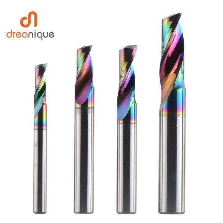 Dreanique 1pc 3.175 4 6 8mm CNC ขลุ่ยเดี่ยวขลุ่ยเดี่ยวทังสเตนคาร์ไบด ...