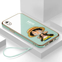 เคส Redmi 7A Case Luffy ลักชัวรี่ 6D ซอฟท์ซิลิโคนกรอบสี่เหลี่ยมชายนี่ฟูลแบ็คปก