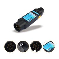 Durable 12V 7-Pin Car Truck Trailer Plug Socket Tester Wiring Circuit Light Test Tool For European Diagnostic Tools