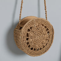 【 Cw】summer Round Straw Bag Women Bohemian Rattan Shoulder Bag Hot New Crossbody Bag Circle Hollow Out Handle Bag Casual Weave Pouch