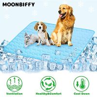 □┇№ Pet Dog Ice Silk Pad Breathable Cooling Mat Cat Cushion Supplies Large and Small Dog Machine Washable Seat Prevent Sunstroke