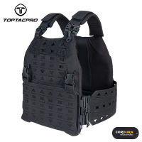 TOPTACPRO LSR Tactical Vest Quick Release Buckle Laser Cut Camouflage Plate Carrier with Magazine Side Pouch MOLLE 8301