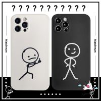 Funny Cartoon Couple Phone Case for  13 11 12 Pro Max XR X XS MAX 6 6S 7 8 Plus Cute Line Character Soft Cover