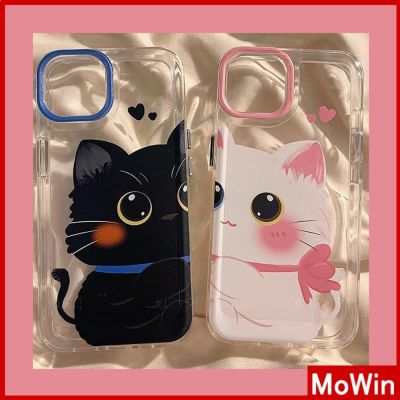 ◇ Mowin - เข้ากันได้สำหรับ เคสไอโฟน เคสไอโฟน11 เคส iphone 11 สำหรับ iPhone 14 Pro Max เคส iPhone เคสนิ่ม TPU เคสใสชุบปุ่มกันกระแทกแมวแมวน่ารักเข้ากันได้สำหรับ iPhone 13 Pro Max 12 Pro Max 11 Pro Max 7plus XR xs max 6splus