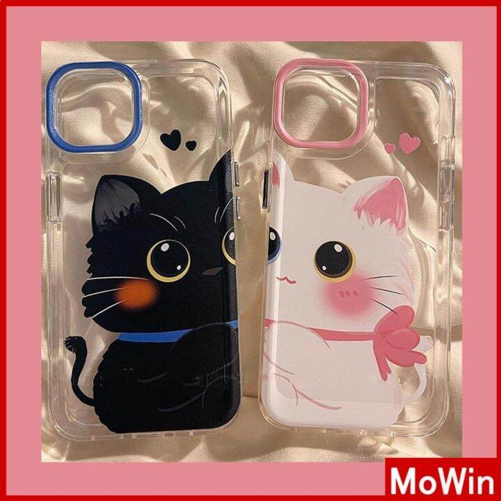 mowin-เข้ากันได้สำหรับ-เคสไอโฟน-เคสไอโฟน11-เคส-iphone-11-สำหรับ-iphone-14-pro-max-เคส-iphone-เคสนิ่ม-tpu-เคสใสชุบปุ่มกันกระแทกแมวแมวน่ารักเข้ากันได้สำหรับ-iphone-13-pro-max-12-pro-max-11-pro-max-7plus