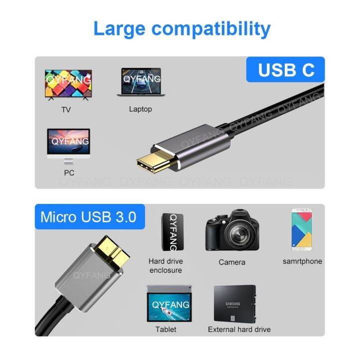 chaunceybi-usb-c-to-b-cable-3-0-type-5gbps-data-hard-drive-smartphone-charger-disk-cord