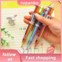 RUPANBO039392692ปากกากราฟฟิตีหลากสีลายการ์ตูนน่ารัก6ปากกาลูกลื่นสีสุดสร้างสรรค์5ชิ้นอุปกรณ์สำนักงานโรงเรียนปากกาปากกากด