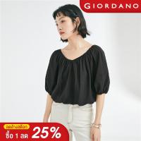 Giordano ผู้หญิง เสื้อเชิ้ตแขนสั้นทรงหลวมทรงหลวมทรงตัวยู Free Shipping 18342613