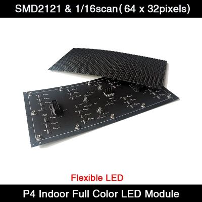 4มิลลิเมตรสนามสีเต็มจอแสดงผล Led วิดีโอผนัง256X128มิลลิเมตร Hub75 P4วิดีโอผนังที่มีความยืดหยุ่น Rgb Led เมทริกซ์โมดูลแผง64x32พิกเซล