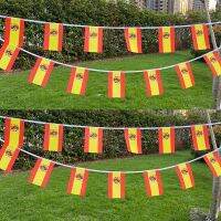 Aerlxemrbrae 20pcs/lot Spain bunting flags 5m Pennant Spain String flags Banner Buntings Festival Party Holiday for decoration