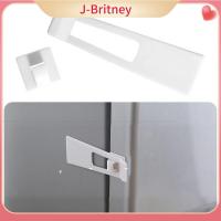 J-BRITNEY ล็อคลิ้นชักความปลอดภัยของเด็กมือป้องกันการหยิกล็อคที่มีคุณภาพสูงกรอบไฟสีขาวสี่เหลี่ยมคางหมูมีกาวในตัว Kunci Kabinet สายรัด