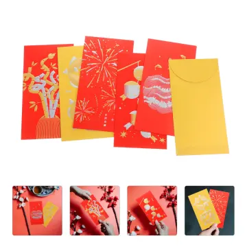 24pcs New Year Red Envelope Chinese New Year Red Packet Traditional Chinese  Luck Money Pocket Hong Bao Spring Festival Gift