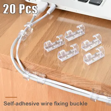 eBoot 100 Pieces Adhesive Cable Clips Wire Clips Cable Wire Management Wire  Cable Holder Clamps Cable Tie Holder for Car, Office and Home
