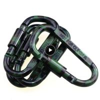 D Camouflage Aluminum Alloy Carabiners Tactical Hanging With Lock Mountaineering Hiking