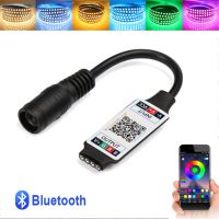 ♞ รีโมตคอนโทรลอินฟราเรดบลูทูธไร้สาย 5M ไฟ LED 24 คีย์ RGB 5-12v หรี่แสงได้ สําหรับ 5050 3528 5054