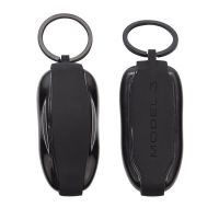 1Pcs New Car Key Fob Case Silicone Band with Metal Keychain For Tesla Model 3 X S Y Accessories Key Fob Holder 2017-2023