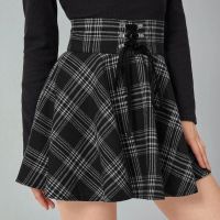 【CW】 waisted Skirt School Uniform Pleated Cotton Short Skirts