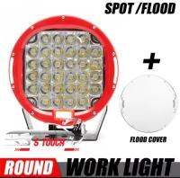 3000W สีแดงรอบรถแถบแสงสำหรับทำงาน32led Spotlight &amp; Floodlight ไฟติดหน้ารถขับรถไฟน้ำท่วมฝาครอบ DC 9-32V 6000K สำหรับ Offroad SUV 4WD