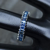 แหวนพลอยไพลิน พลอยแท้จากบ่อ บางกะจะจันทบุรี ตัวเรือนเงินแท้92.5%ชุบทองคำขาว พลอยสีน้ำเงินกำมะหยี่ เนื้อใสไซส์นิ้ว57หรือเบอร