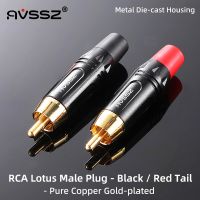 AVSSZ RCA Male Lotus Connectors Solder Plug Adapter Gold Plated for Audiophile DIY Audio Cable Plug Video CCTV Speaker Amplifier