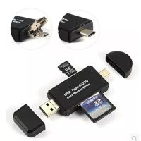 ชนิด C &amp; ไมโคร USB &amp; USB 3 In 1 OTG 2.0เครื่องอ่านการ์ดความเร็วสูงอเนกประสงค์ OTG Tf/sd สำหรับแลปท็อปโทรศัพท์ส่วนขยายการ์ดเครื่องอ่านการ์ด