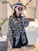 XITAO shirt casual Loose Women letter print Shirt