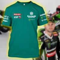 Super Premium: MotoGP 2023 Kawasaki Ninja ZX10RR Racing Team Mens Casual Short Sleeve Graphic Tees for Men Women