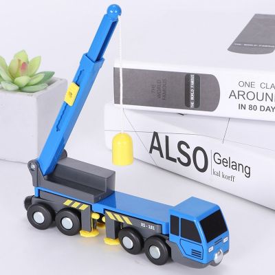 Multifunctional Train Toy Set Accessories Mini Crane Truck Toy Vheicles Kids Toy Compatible with Wooden Tracks Railway