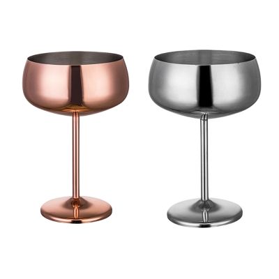 1Pcs Luxury 304 Stainless Steel Cocktail Glass Cocktail Juice Drink Champagne Goblet Party Barware Kitchen Tools Retail