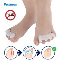 ✸ Pexmen 2Pcs Soft Gel Toe Separators Spreaders for Pain Relief Toes Corrector Protectors for Bunions Overlapping Hammertoes