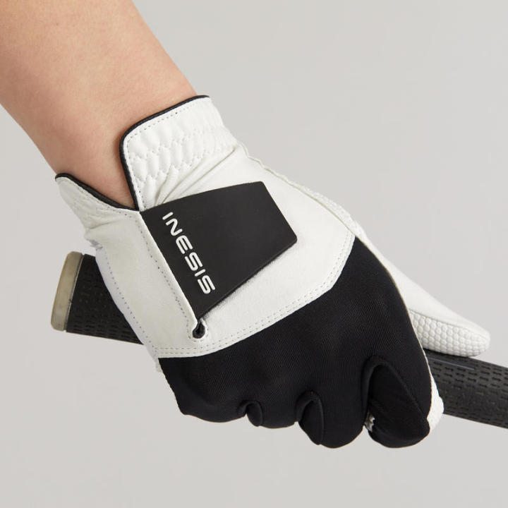 พร้อมส่ง-ถุงมือกอล์ฟสำหรับผู้ชายถนัดซ้าย-ความทนทานสูง-mens-golf-left-handed-resistance-glove-white-and-black