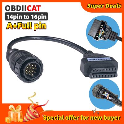 A Full Pin Me-rcedes B-E-NZ Sprinter 14pin To 16pin 14 Pin To Obdii Obd2 Obd 2 16 Pin Adapter