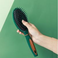 Dark Green Cushion Hairdressing Comb Hair Brush Women Massage Bamboo Combs Anti-static High Quality Detangling Reduce Hair