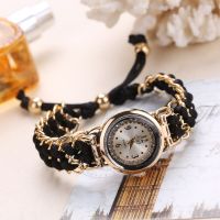 hot【DT】 Knitting Rope Chain Winding Movement Wrist Fashionable Wristwatch Reloj Mujer