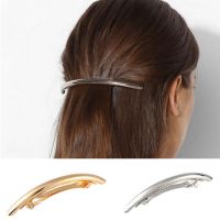 【CW】 Metal Gold/Silver Plain ARC Tube Big Hairgrip Hair Personalized Alloy Radian Clip Hairpin Ornaments