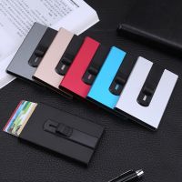 Bank card credit card push aluminum alloy box guard against demagnetization proof brush RFID card case wallet anti-theft brush --A0509