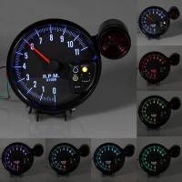 12V 5 "ปรับ 7-COLOR LED TACHOMETER GAUGE 11 พัน RPM TACH METER + SHIFT LIGHT วัดรอบใหญ่ เกจ์วัด มาตรวัดความเร็ว