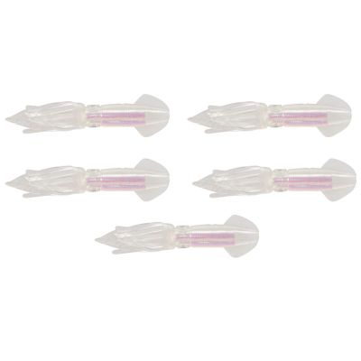 5Pcs Glow Luminous Silicone Squid Lures Soft Squid Skirt Bait Artificial Lure for Saltwater Fishing