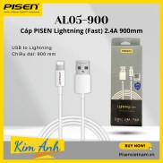 Cáp sạc nhanh Pisen chăn cắm L Fast  2.4A , dài 900mm  AL05-900- Hàng